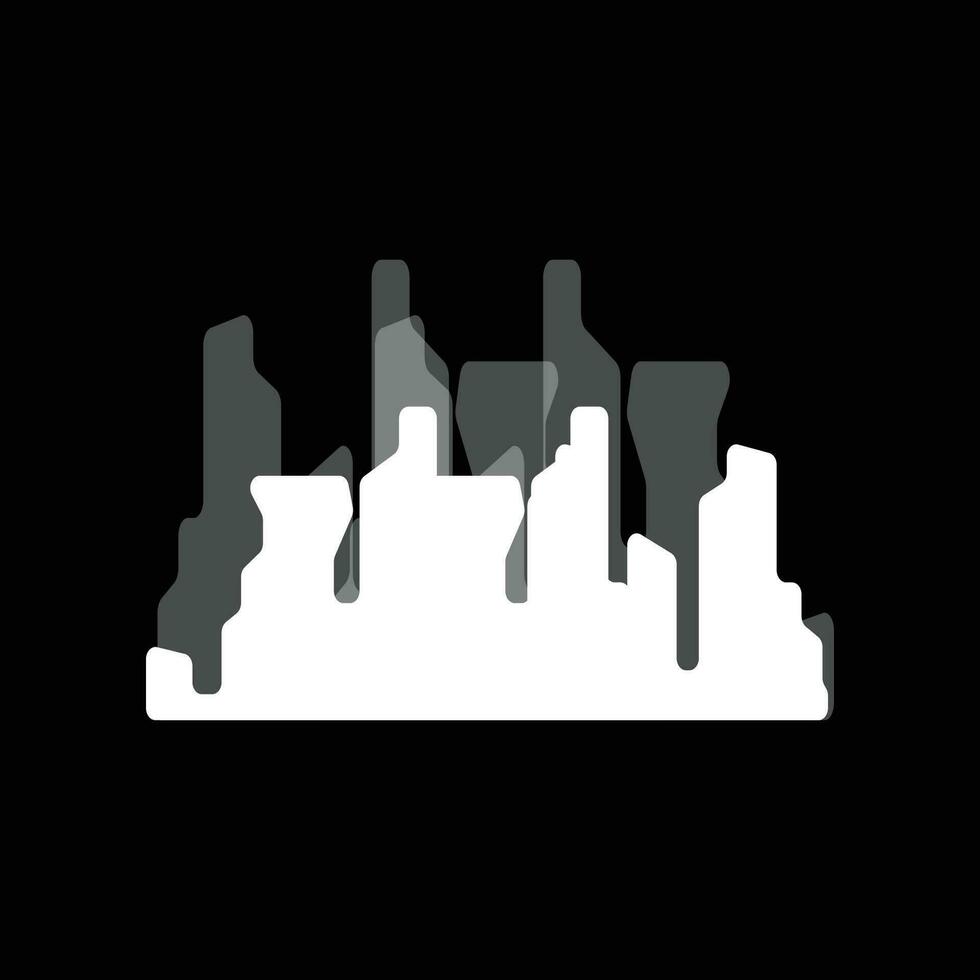 orizzonte logo, semplice moderno design di grattacieli, vettore paesaggio urbano edifici, icona silhouette illustrazione