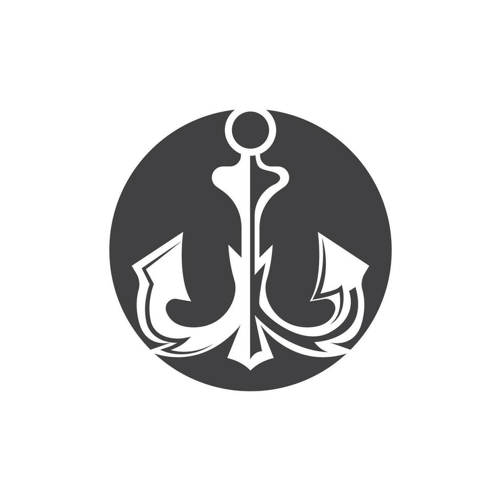 semplice nave ancora logo disegno, silhouette vettore illustrazione