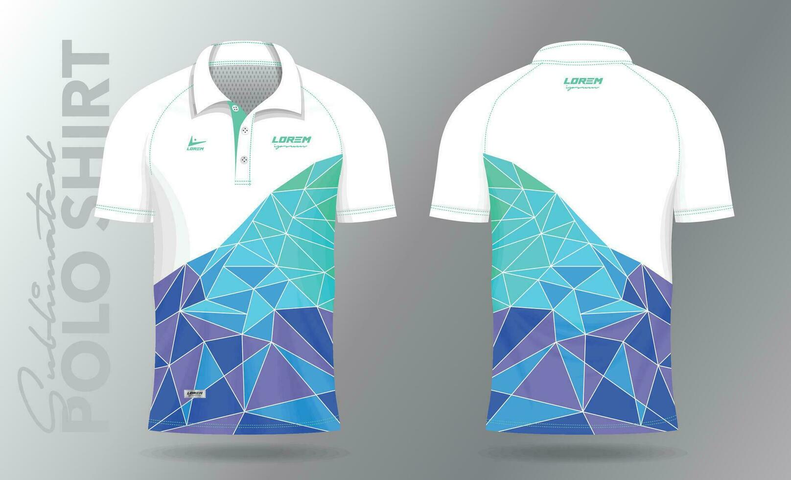 morbido colore sublimazione polo camicia modello modello design per badminton maglia, tennis, calcio, calcio o sport uniforme vettore