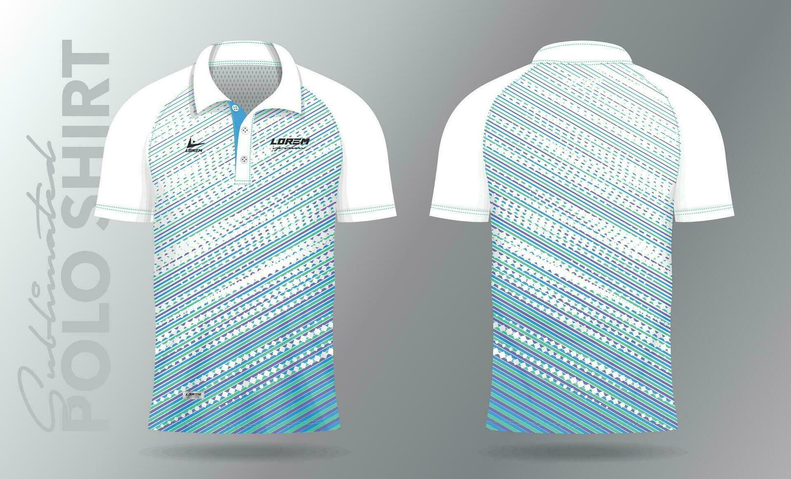 morbido colore sublimazione polo camicia modello modello design per badminton maglia, tennis, calcio, calcio o sport uniforme vettore