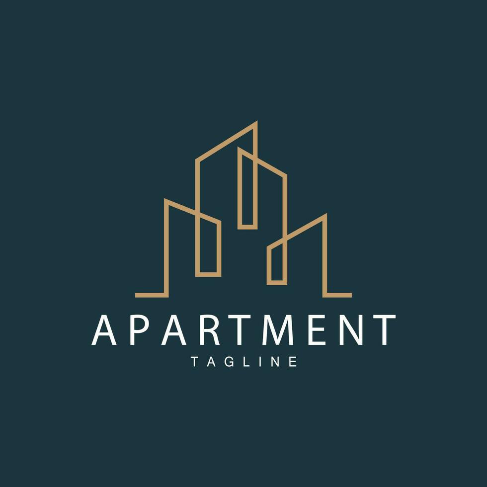 appartamento edificio logo, moderno design stile linea vettore simbolo illustrazione modello