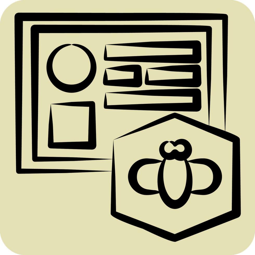 icona certificato. relazionato per apiario simbolo. mano disegnato stile. semplice design modificabile. semplice illustrazione vettore