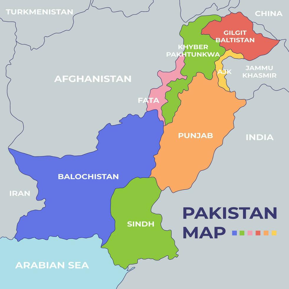 Pakistan carta geografica modello vettore