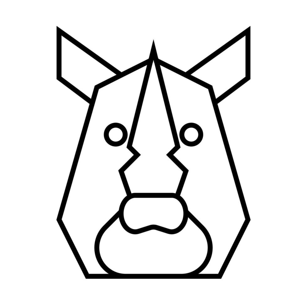 rinoceronte icona, cartello, simbolo nel linea stile vettore