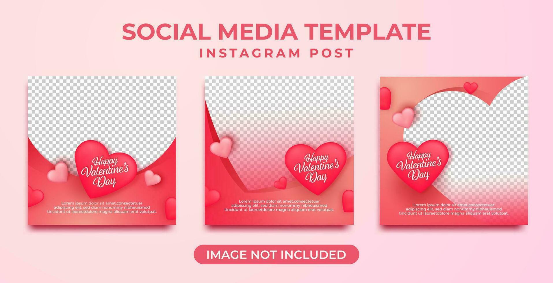 contento San Valentino giorno sociale media inviare collezione con bellissimo amore decorazione vettore