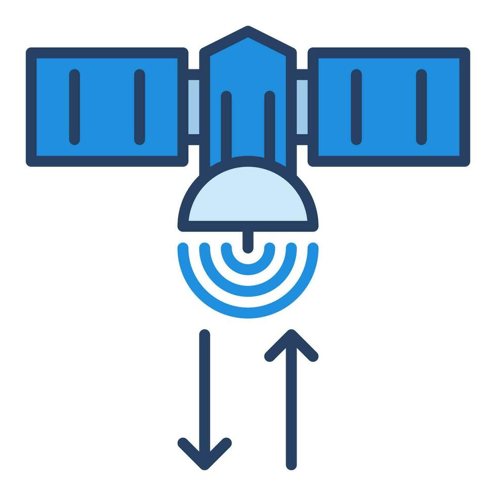 satellitare con frecce vettore globale Internet concetto blu icona