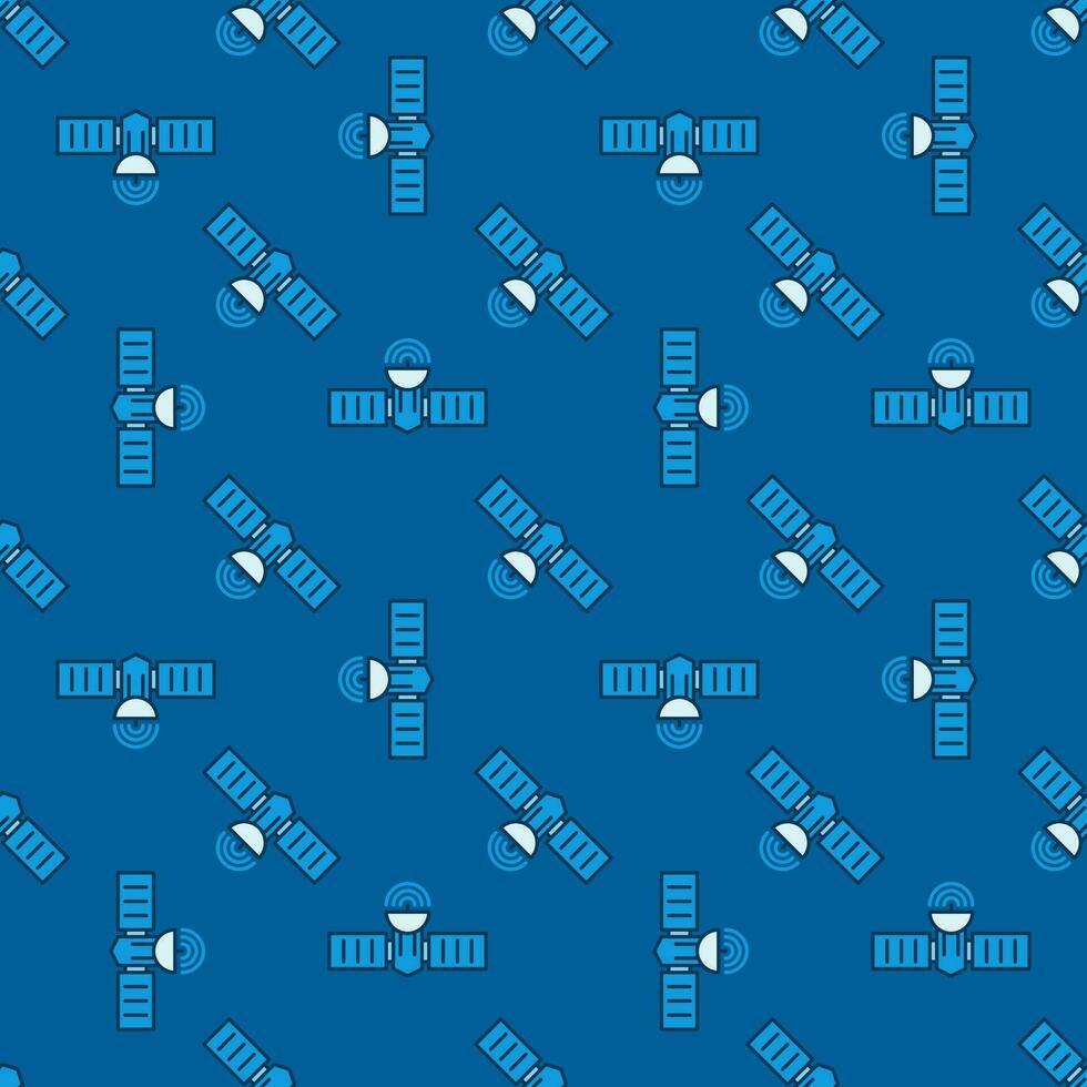singolo satellitare vettore concetto blu senza soluzione di continuità modello
