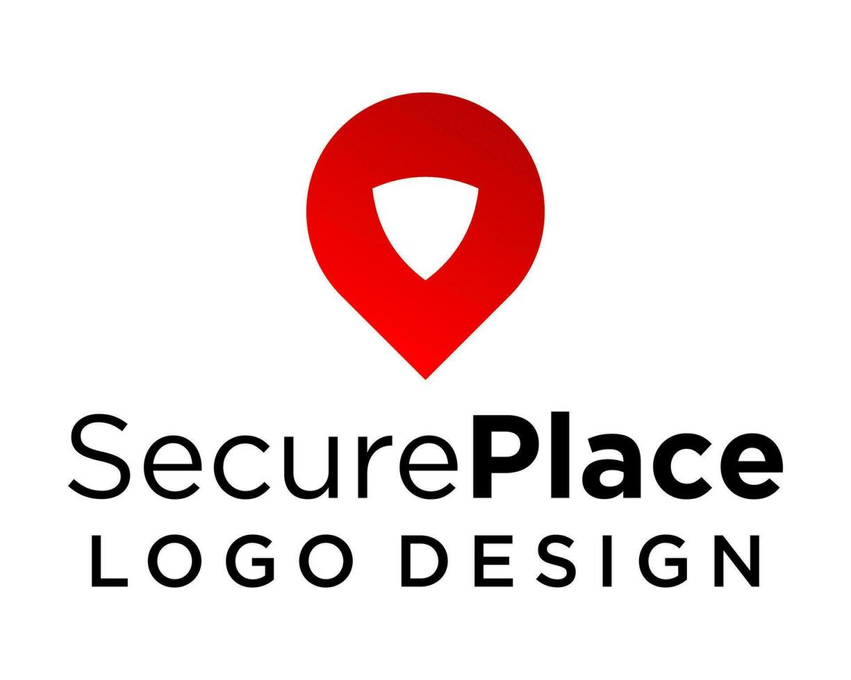 sicurezza simbolo e Posizione logo design. vettore