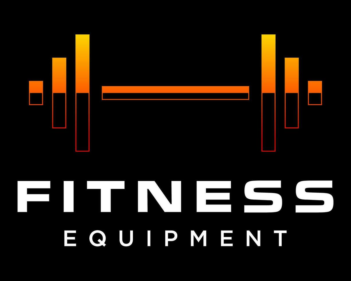 fitness attrezzatura manubrio sollevamento pesi logo design. vettore