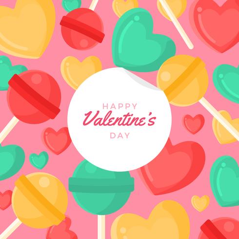 San Valentino sfondo di cuori di caramelle vettore