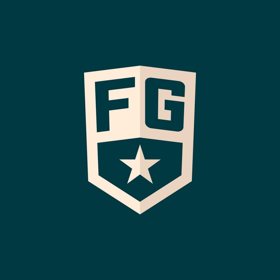 iniziale fg logo stella scudo simbolo con semplice design vettore