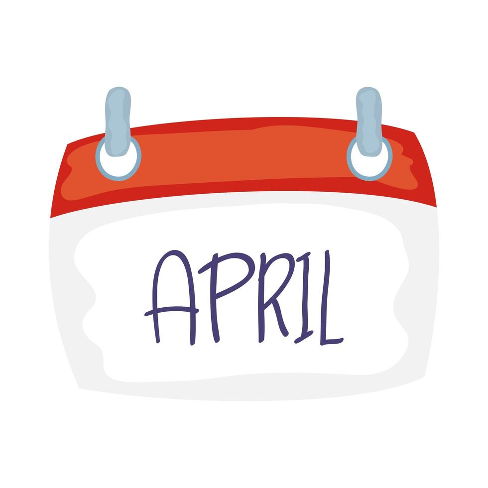 calendario con icona parola aprile vettore