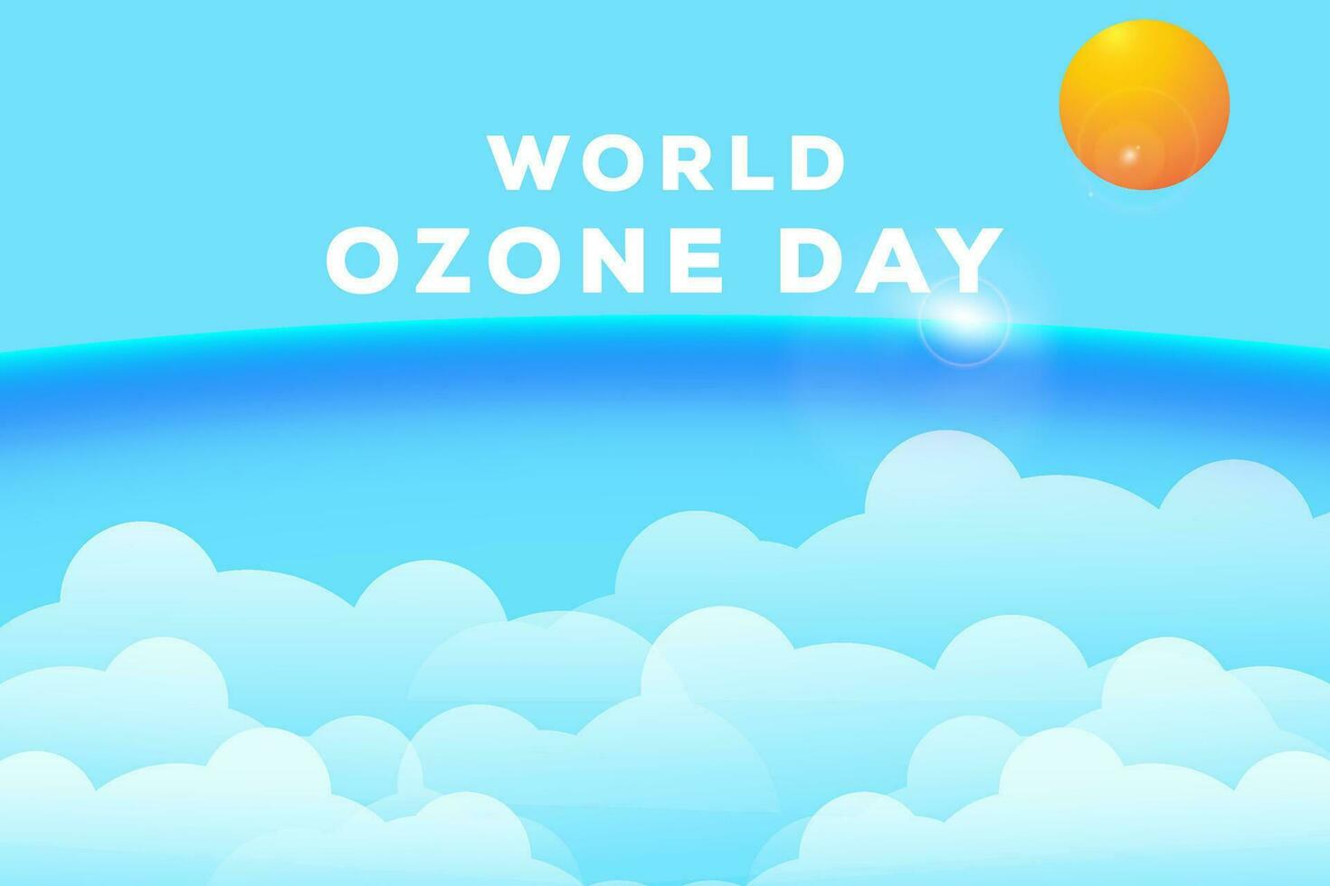 vettore mondo ozono giorno con un' Visualizza chiaro cielo avvolto di ozono