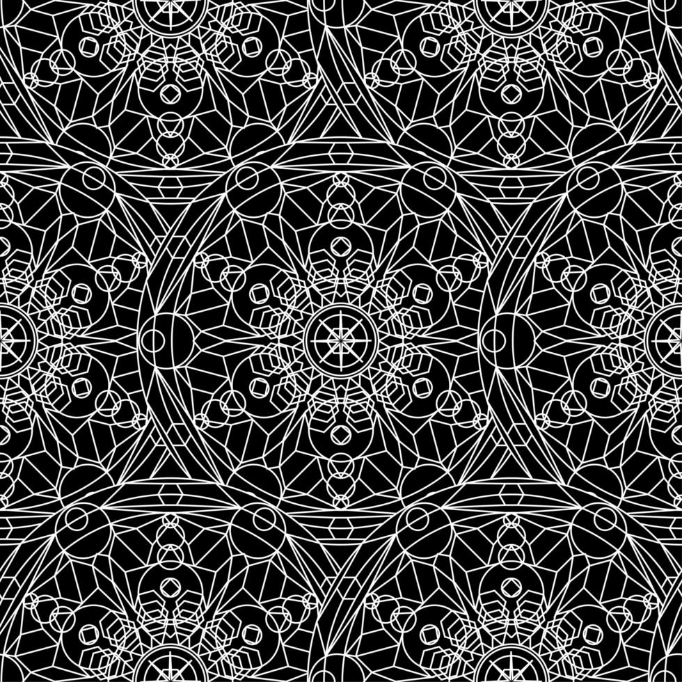 nero bianco monocromatico mandala boho seamless pattern vettore