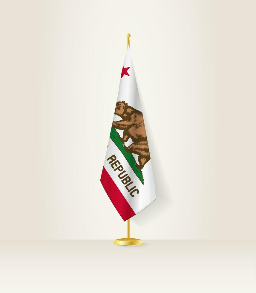 California bandiera su un' bandiera In piedi. vettore