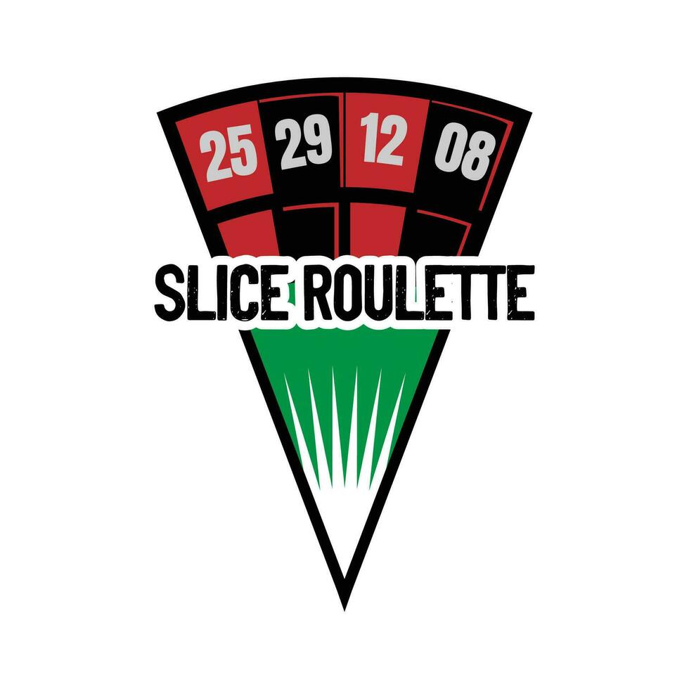 Vintage ▾ retrò roulette casinò con fetta Pizza forma forma illustrazione vettore