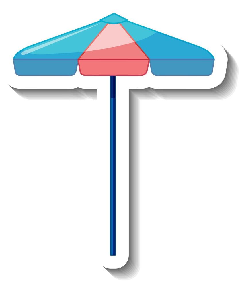 modello di adesivo con ombrellone estivo isolato vettore