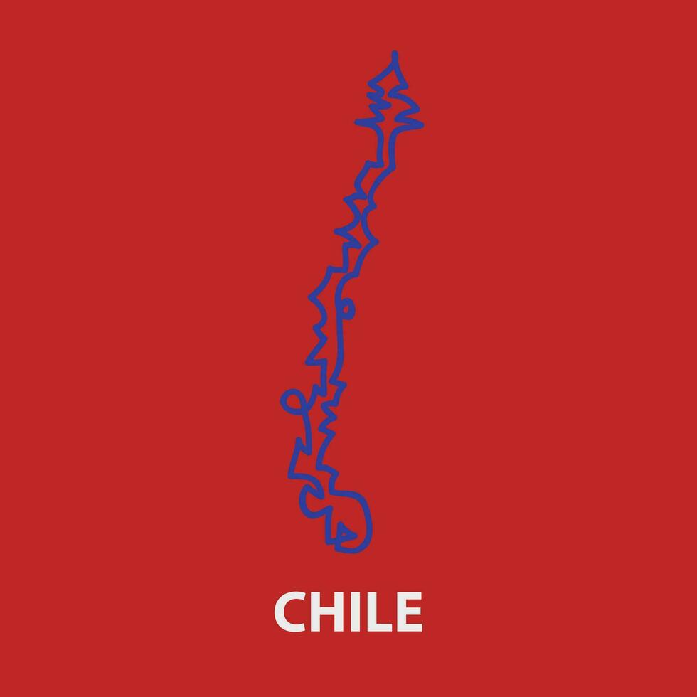 astratto ictus carta geografica di chile per Rugby torneo. vettore