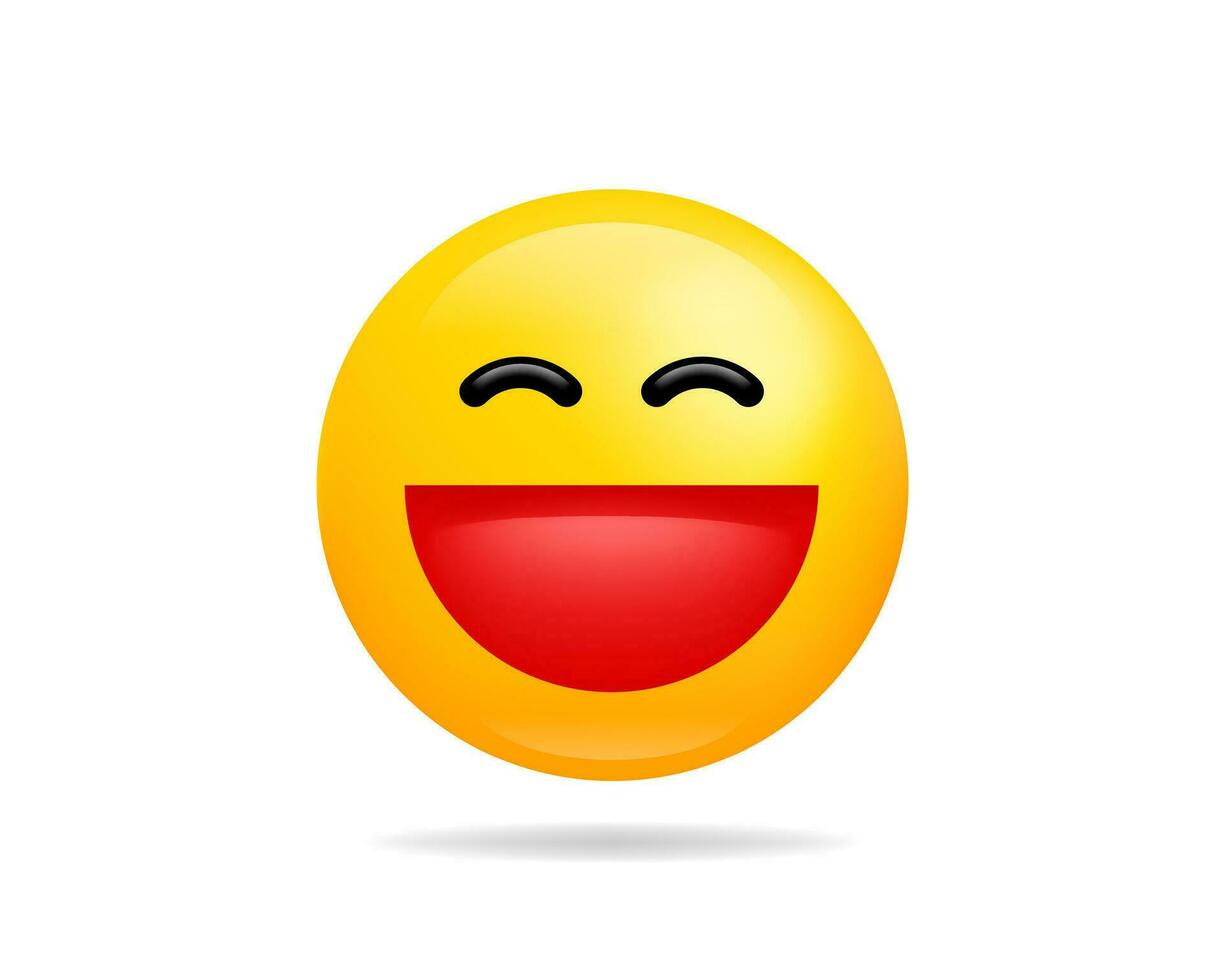 emoji Sorridi icona vettore simbolo. ghignante viso giallo cartone animato carattere.