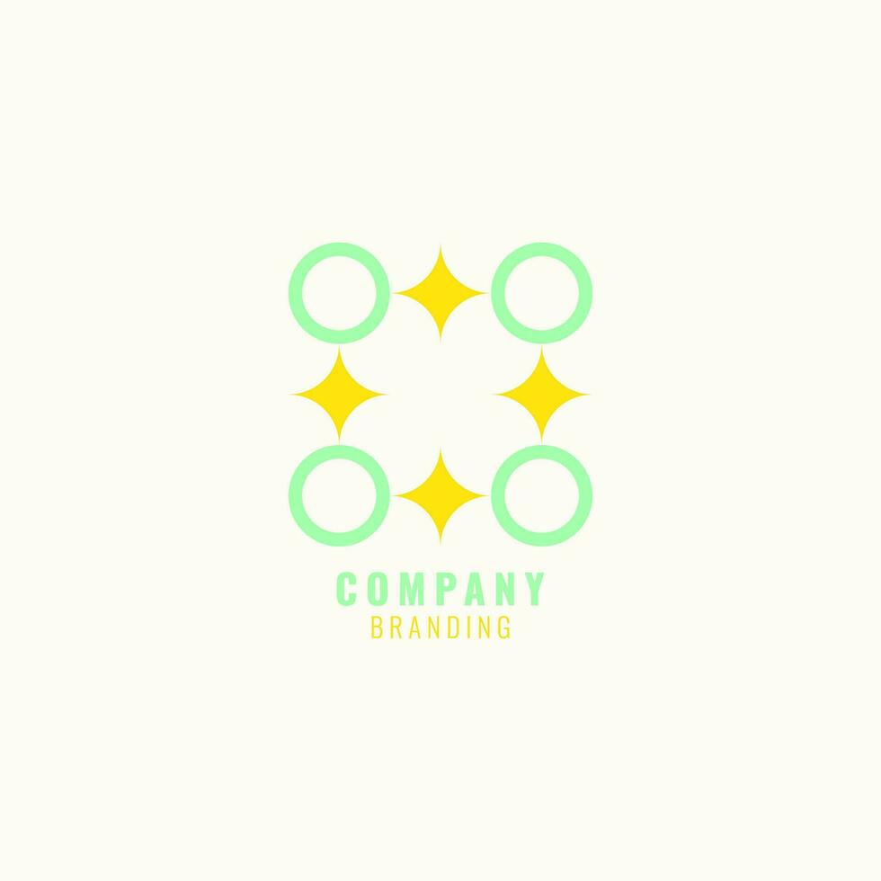 geometrico minimalista logo con cerchio e scintilla elemento per azienda il branding vettore