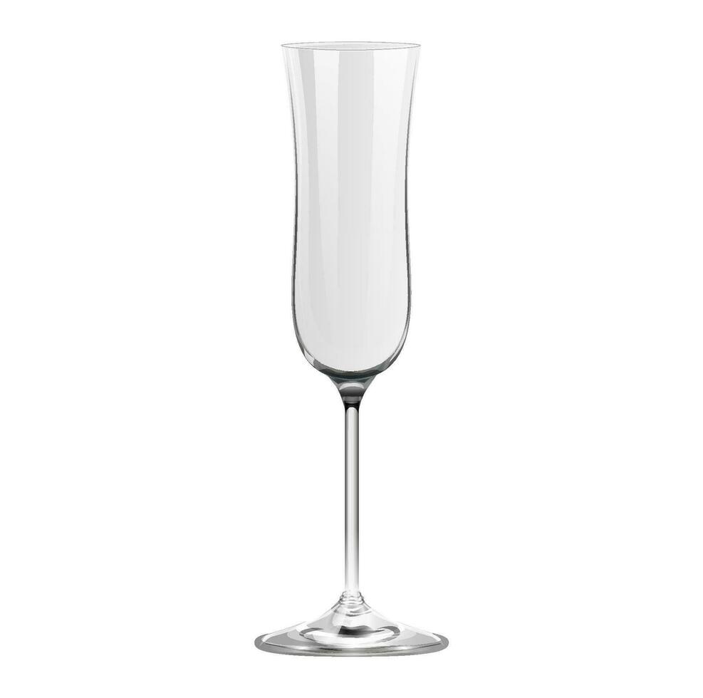 realistico vuoto Champagne bicchiere isolato su bianca sfondo vettore
