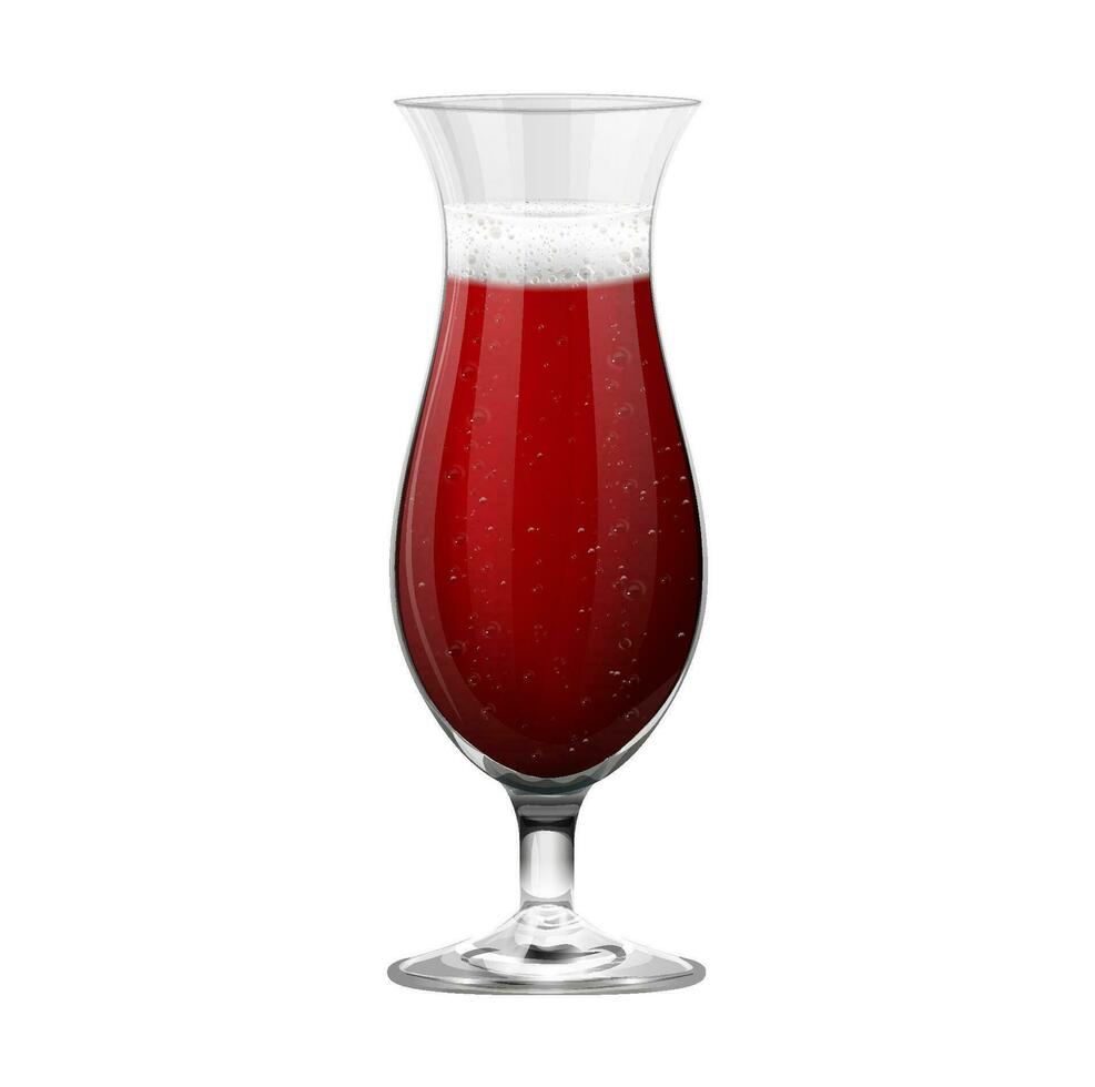 realistico rosso cocktail bicchiere isolato su bianca sfondo vettore