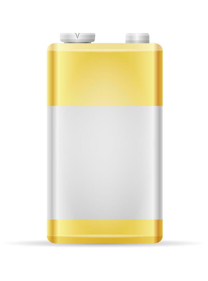 energia batteria energia nel argenteo oro colore vettore illustrazione isolato su bianca sfondo