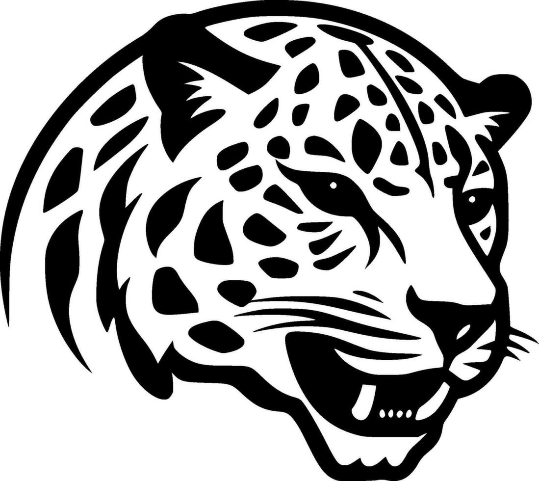 leopardo, nero e bianca vettore illustrazione