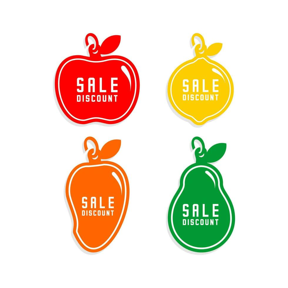 frutta prezzo etichetta vettore, vettore frutta negozio e mercato