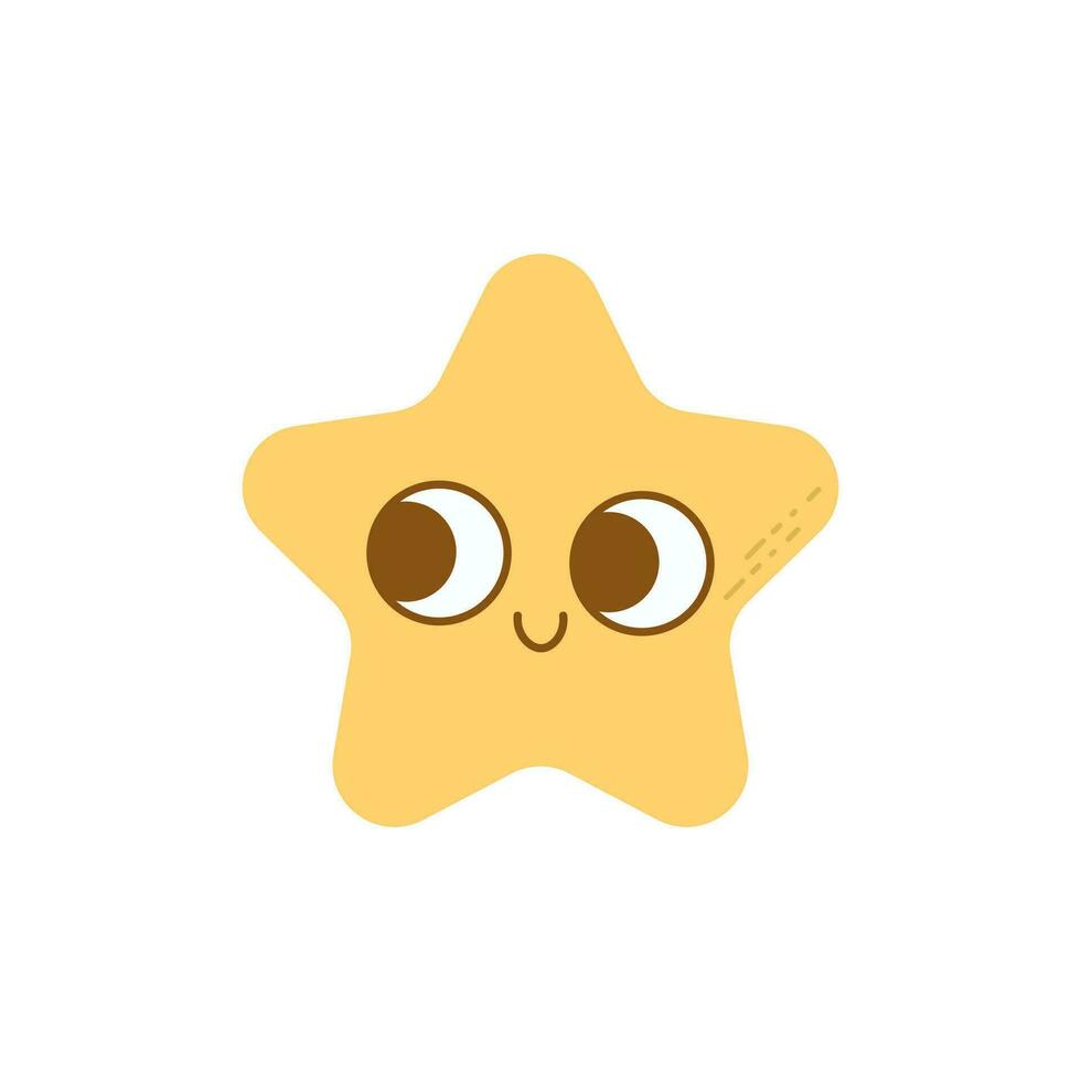 Groovy stella con occhi. vettore illustrazione piatto