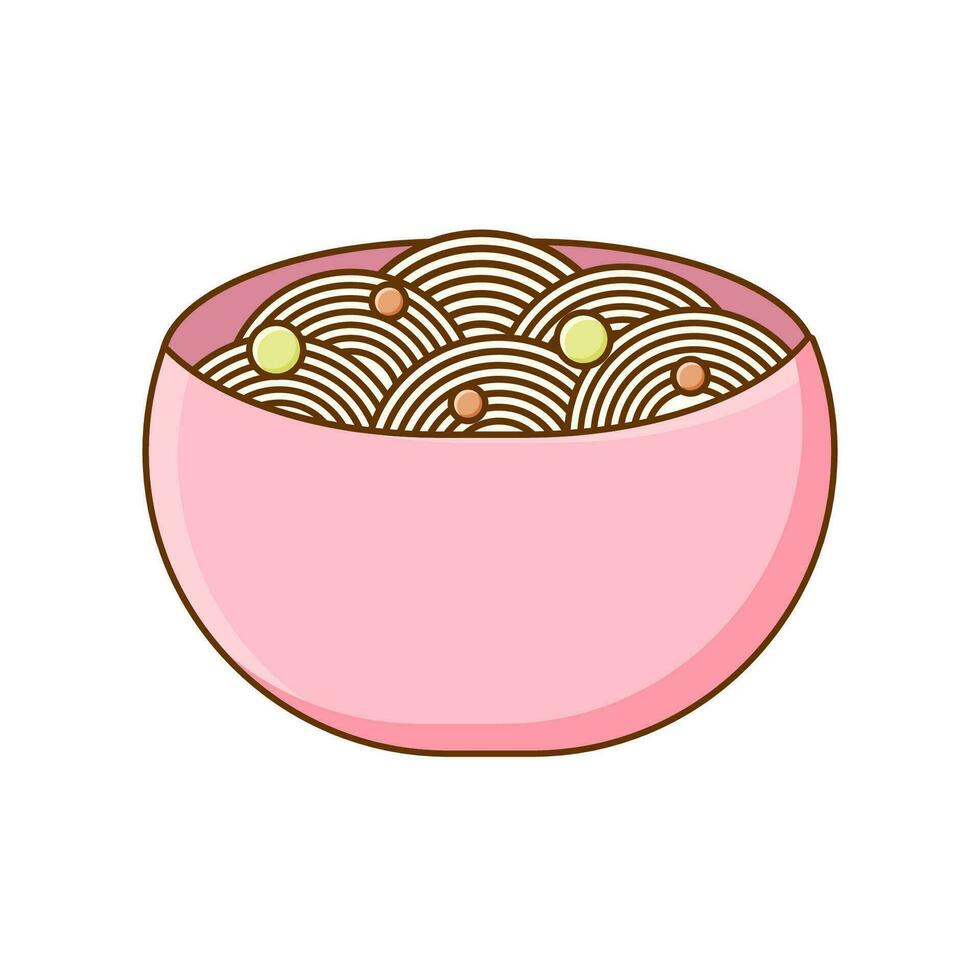 kawaii tagliatelle Cinese coreano. vettore illustrazione isolato