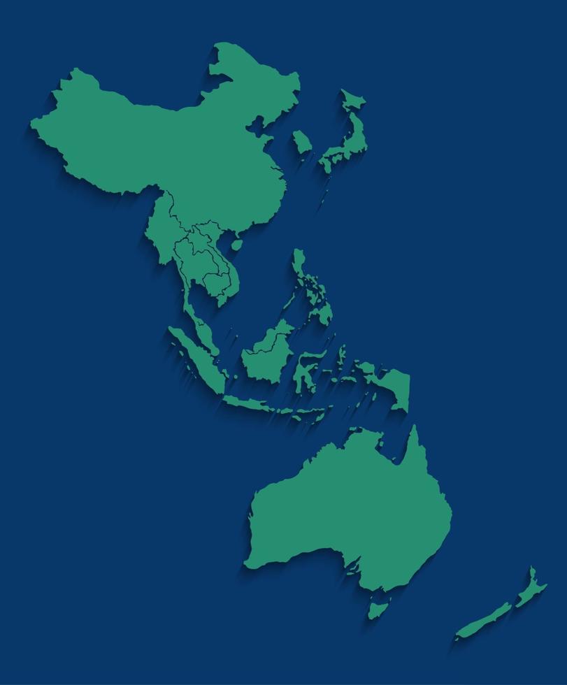 fondo della mappa del rcep del partenariato economico globale regionale moderno. illustrazione vettoriale