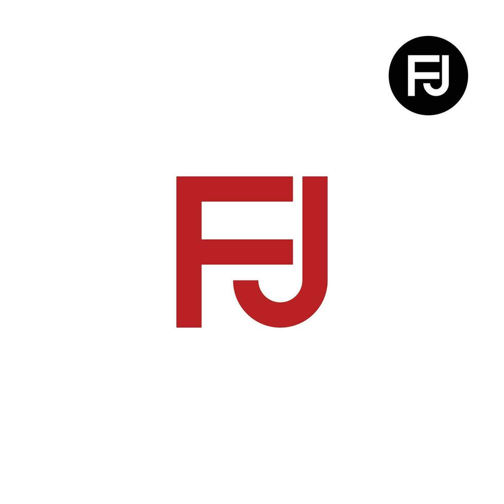 lettera fj monogramma logo design vettore