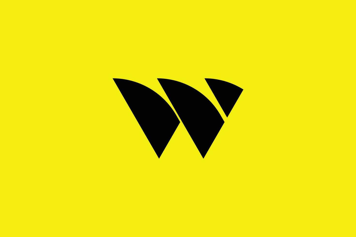 creativo e minimalista iniziale lettera w logo design modello su giallo sfondo 2 vettore