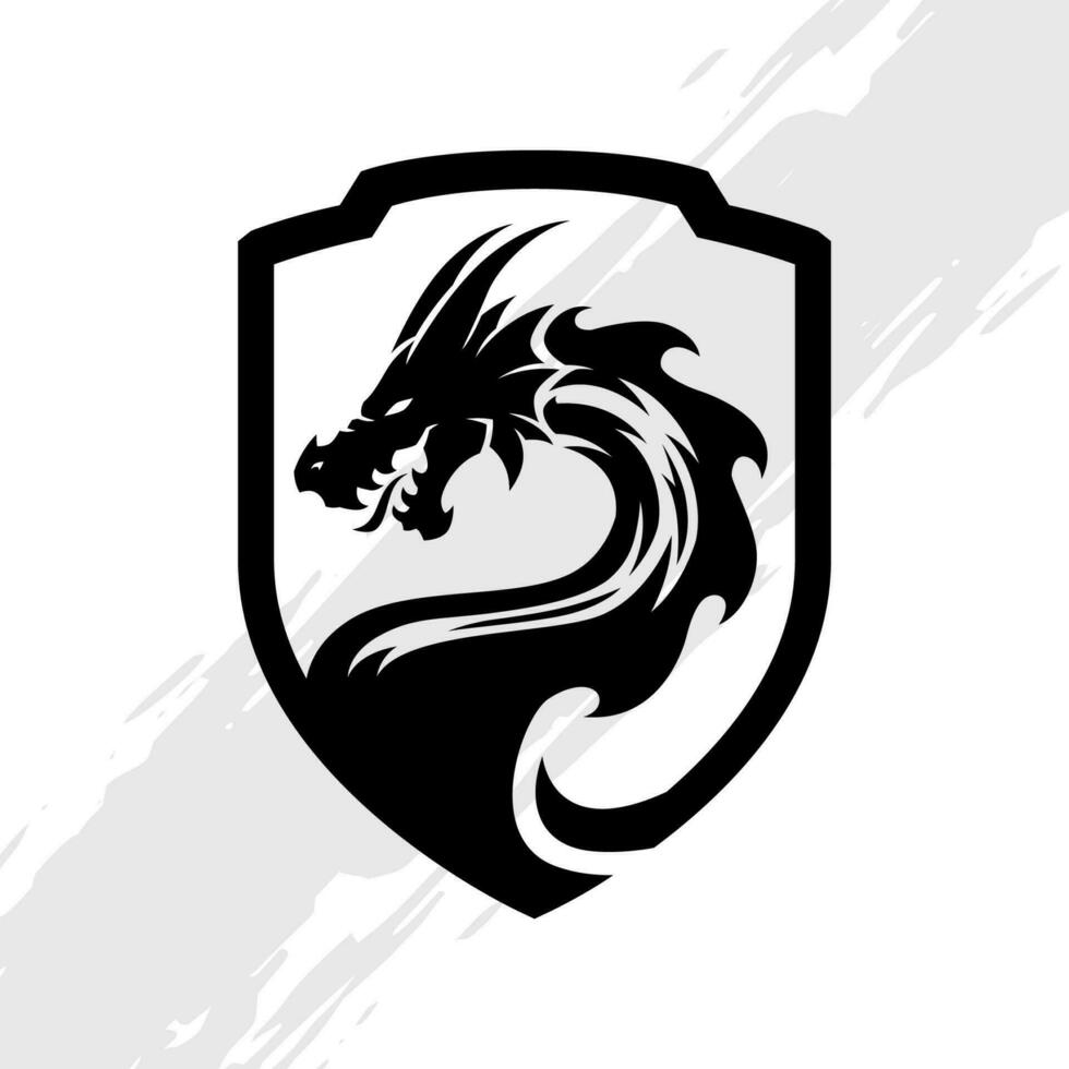 asiatico nero Drago squadra emblema portafortuna vettore