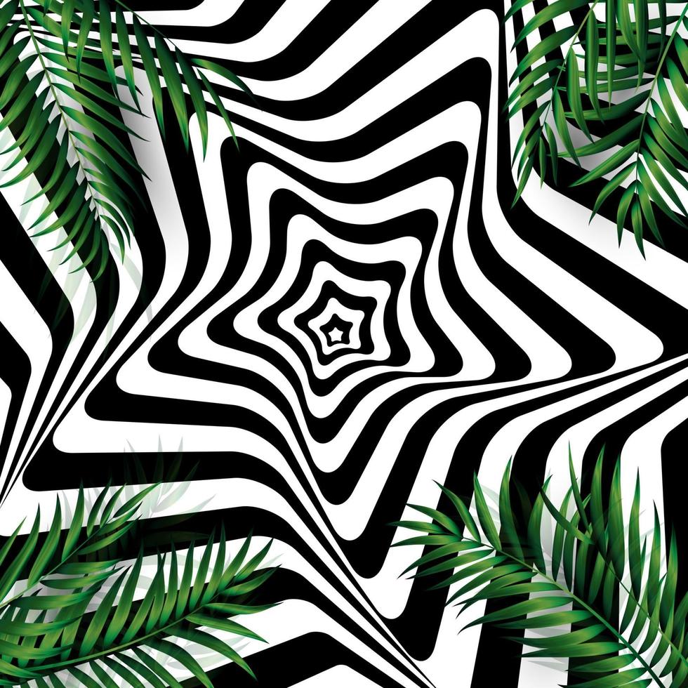 sfondo di palma naturale tropicale. illustrazione vettoriale