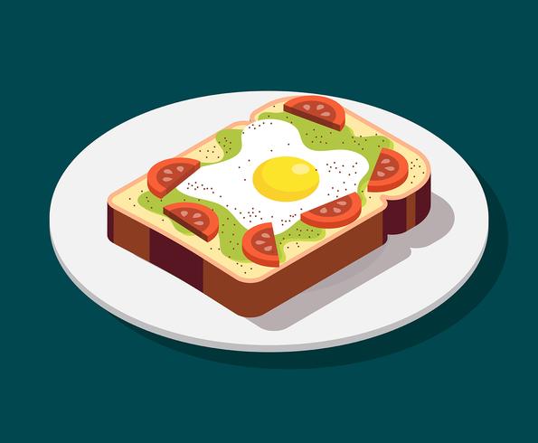 Illustrazione di toast di avocado vettore