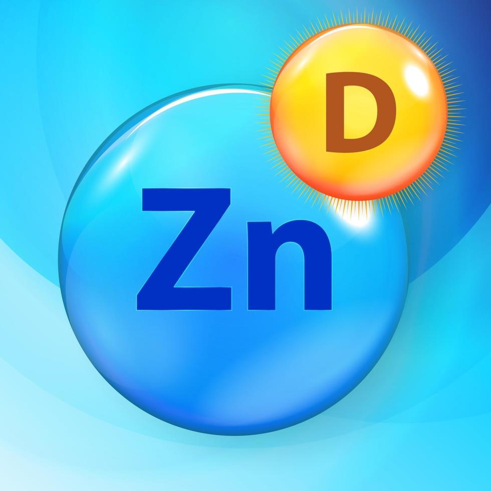 minerale zn zinco blu lucido pillola capsula icona vitamina d. illustrazione vettoriale