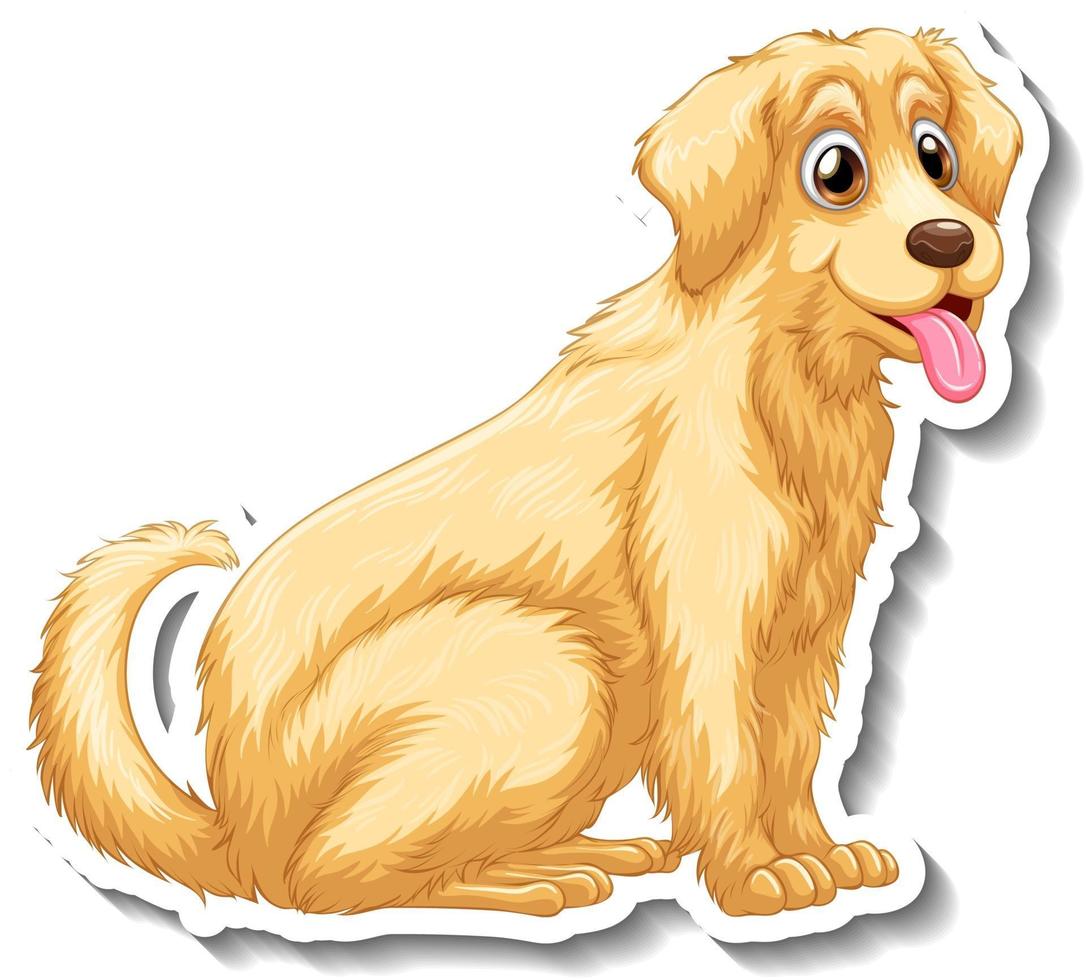 disegno adesivo con cane golden retriever isolato vettore