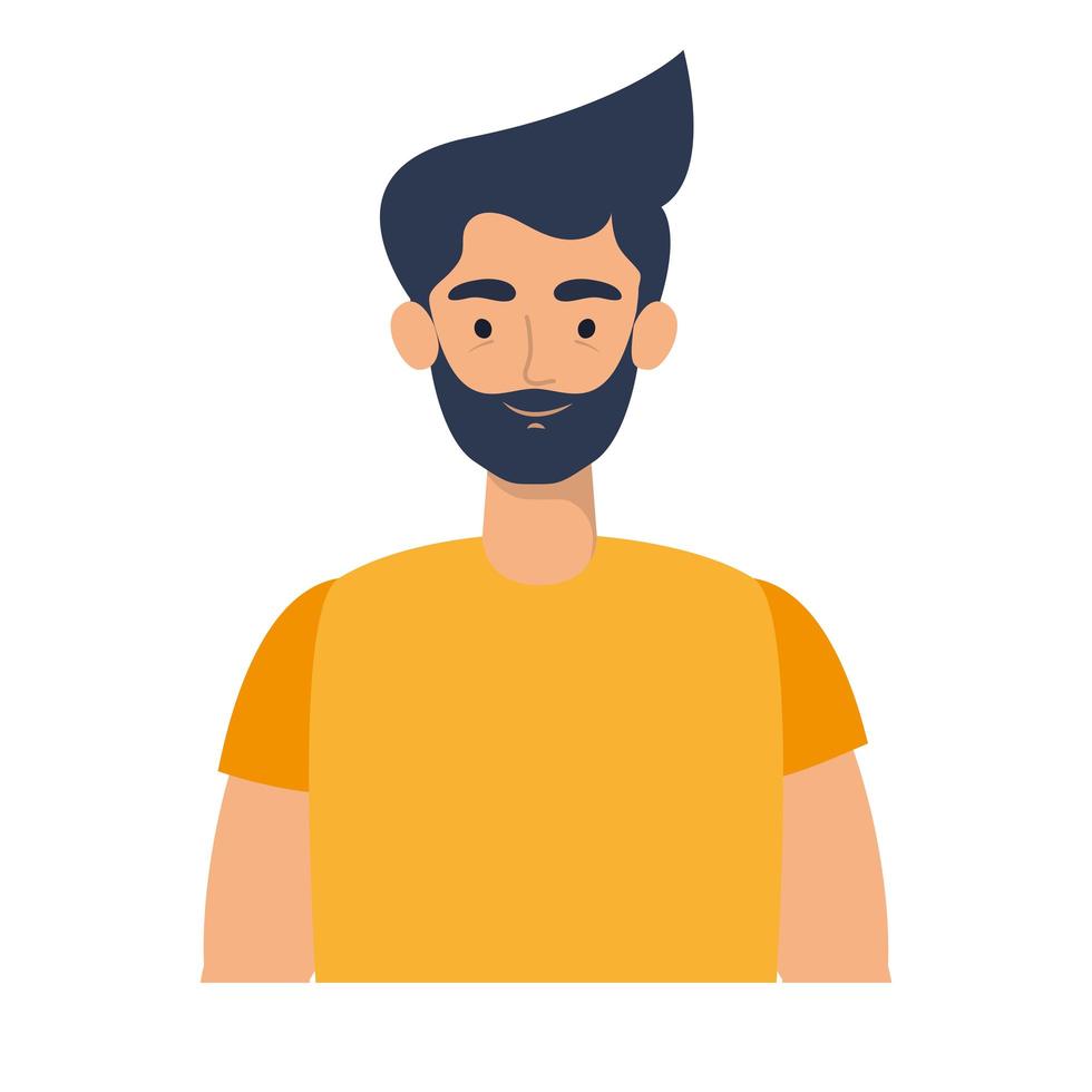 uomo avatar isolato con disegno vettoriale barba