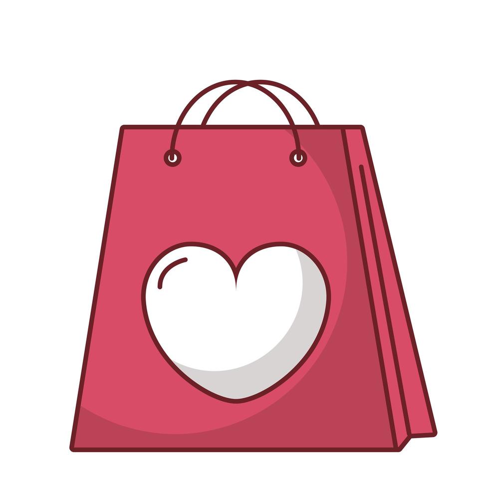 amore cuore dentro la borsa disegno vettoriale bag