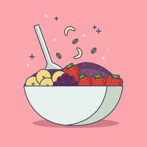 Illustrazione vettoriale di colore Acai Bowl