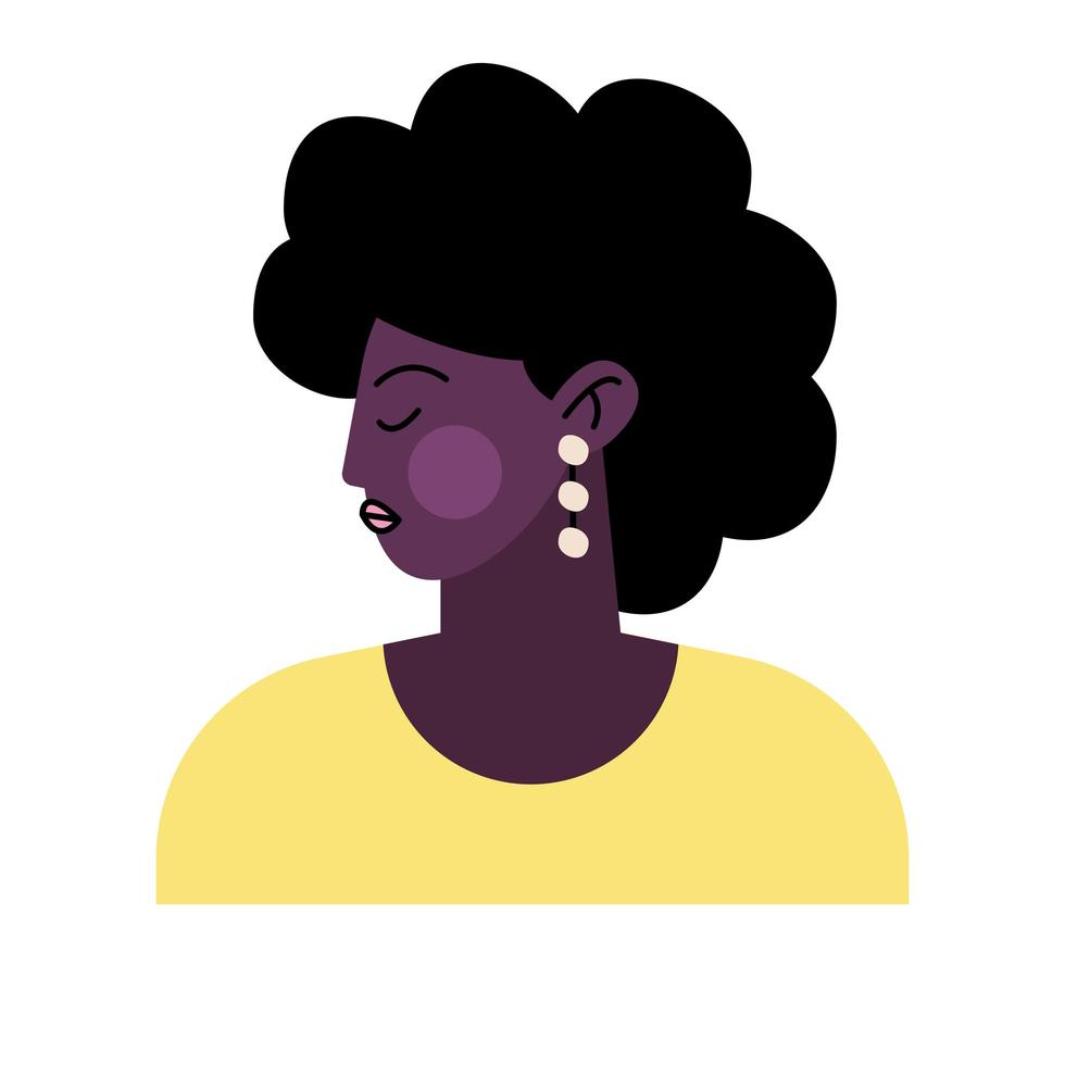personaggio avatar di giovane donna afro vettore