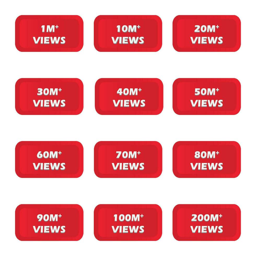 impostato di milioni visualizzazioni etichetta vettore