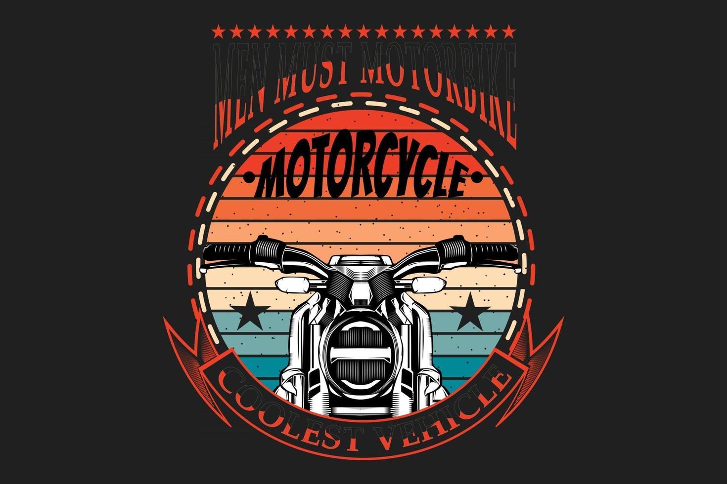 t-shirt tipografia moto silhouette stile retrò vettore
