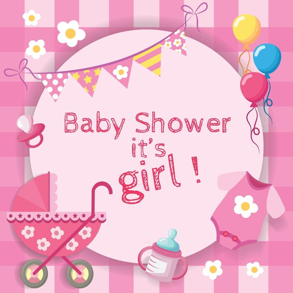 baby shower per bambine vettore