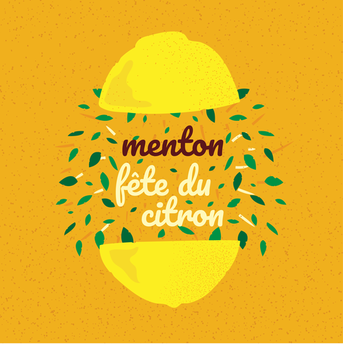 Banner di Menton Francia limone festival vettore