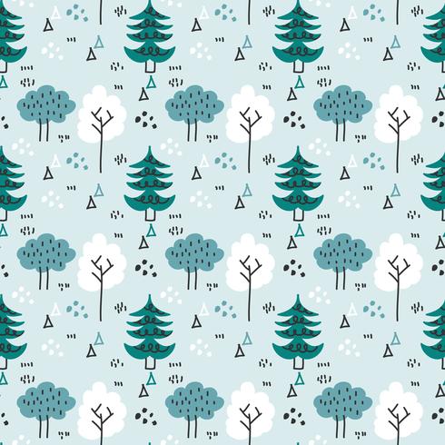 Inverno scandinavo Forest Vector Pattern