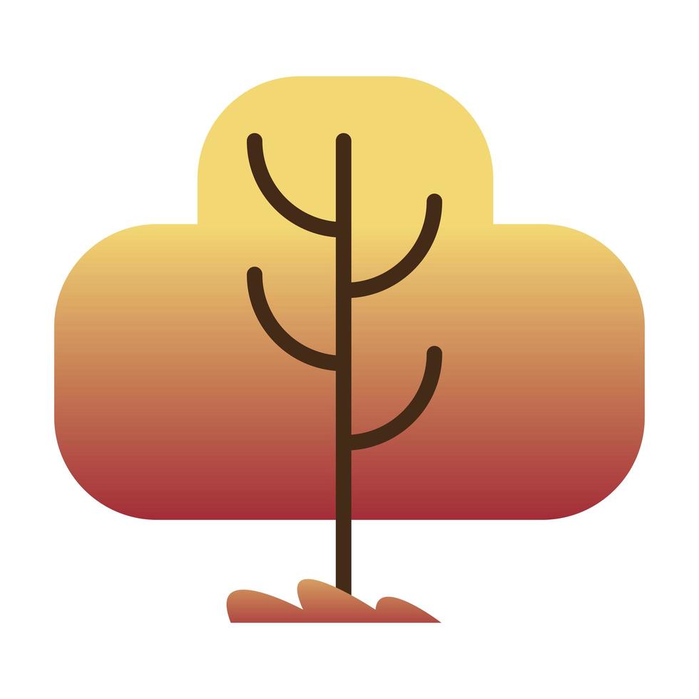 giallo albero pianta foresta icona isolata vettore