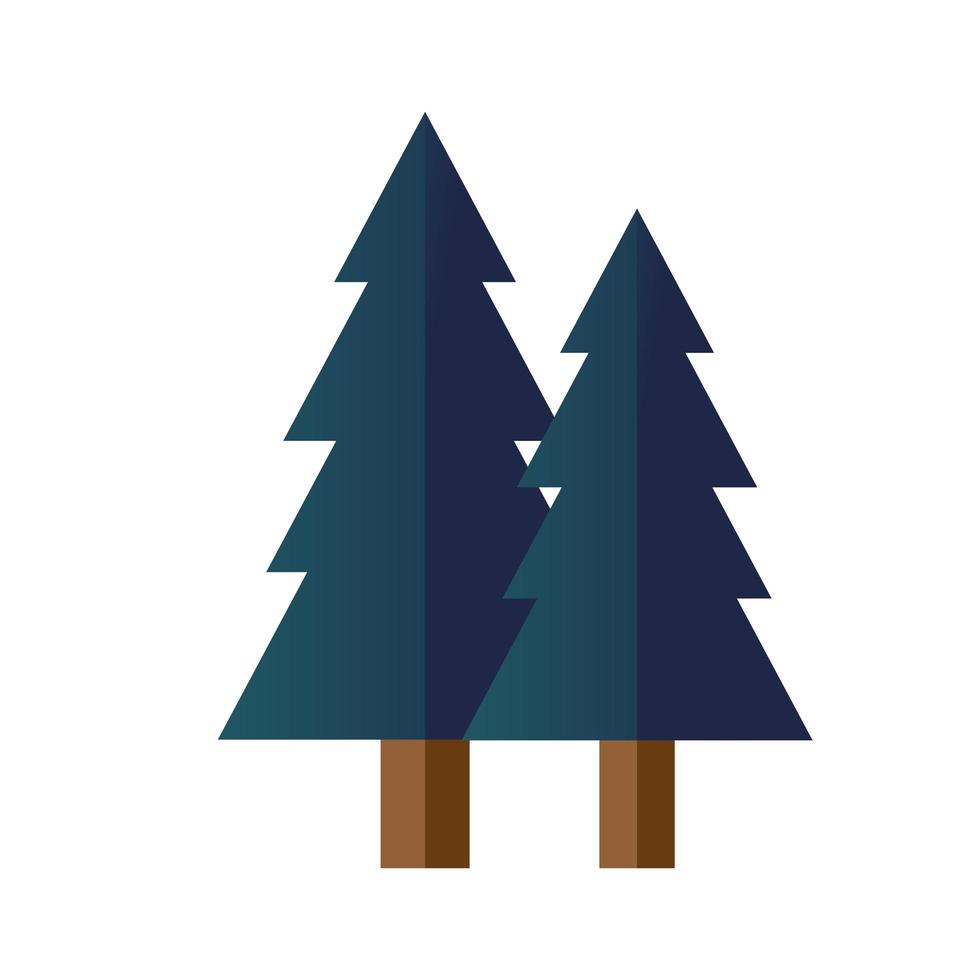pini alberi piante foresta isolato icona vettore
